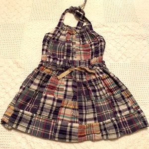 Toddler Plaid Halterneck Dress